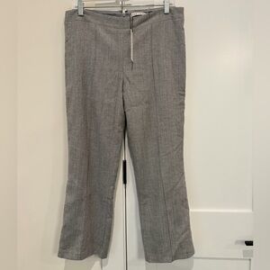 Alice + Olivia Marian Wool Crop Pants NEW Fully Lined Light Heather Grey Sz 10